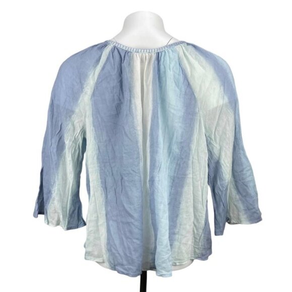 AERIE Tassel Tie Neck 3/4 Sleeve Blouse Sz Medium - Picture 5 of 5